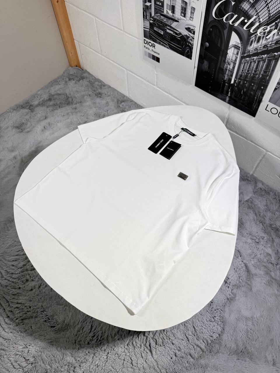 Dolce & Gabbana Logo Plaque Crewneck T-Shirt Men's Women's in Different Colors Reps UK Best Quality Sale AAA Replica