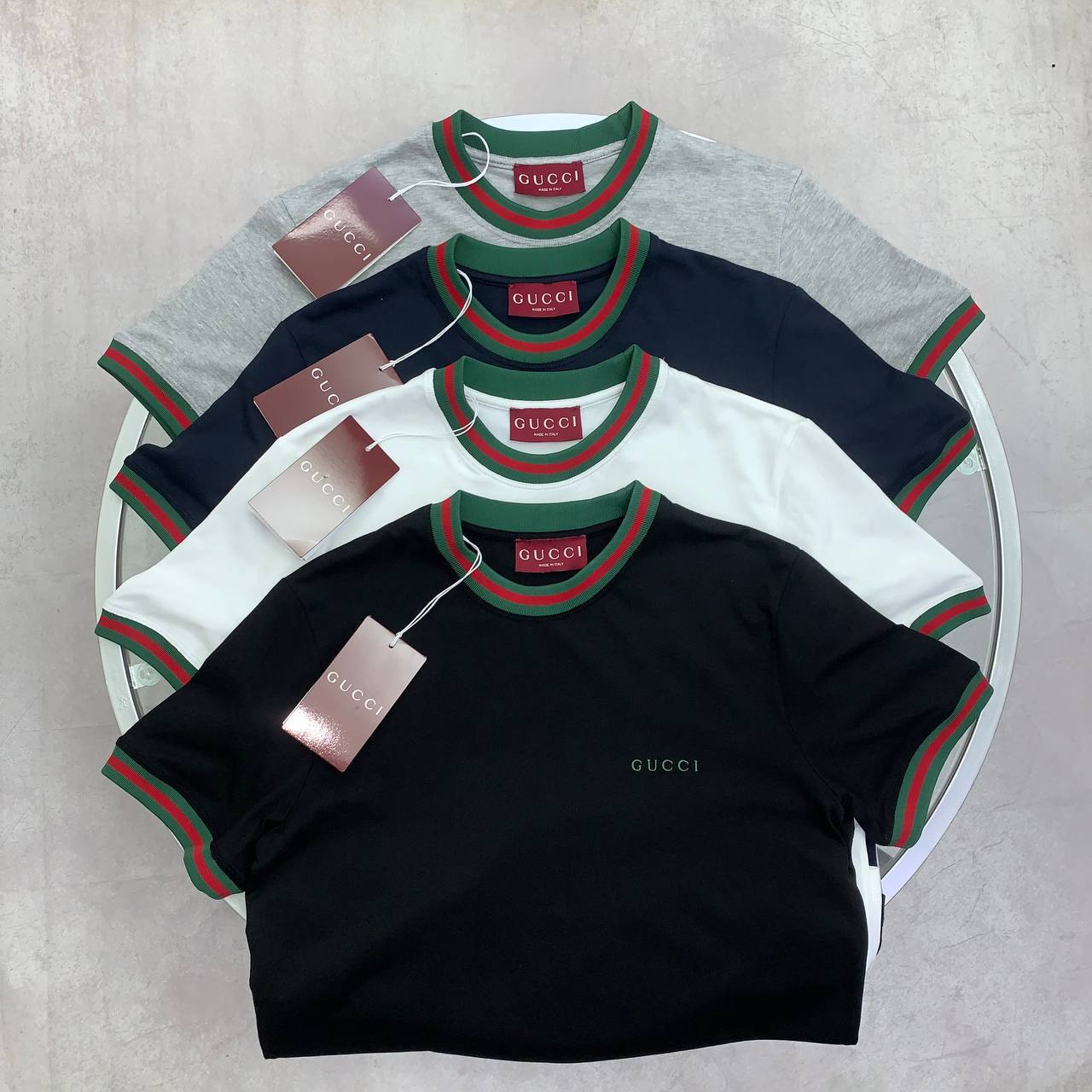 Gucci Web Trim Logo Men's Women's T-Shirts in Different Colors Reps Sale UK Best Quality Sale AAA Replica