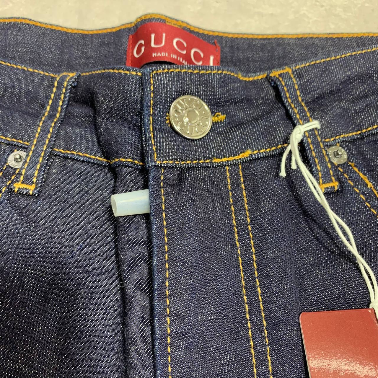 Gucci Slim-Fit Raw Denim Dark Blue Men's Jeans in Multiple Waist Sizes Reps Sale UK Best Quality AAA Replica