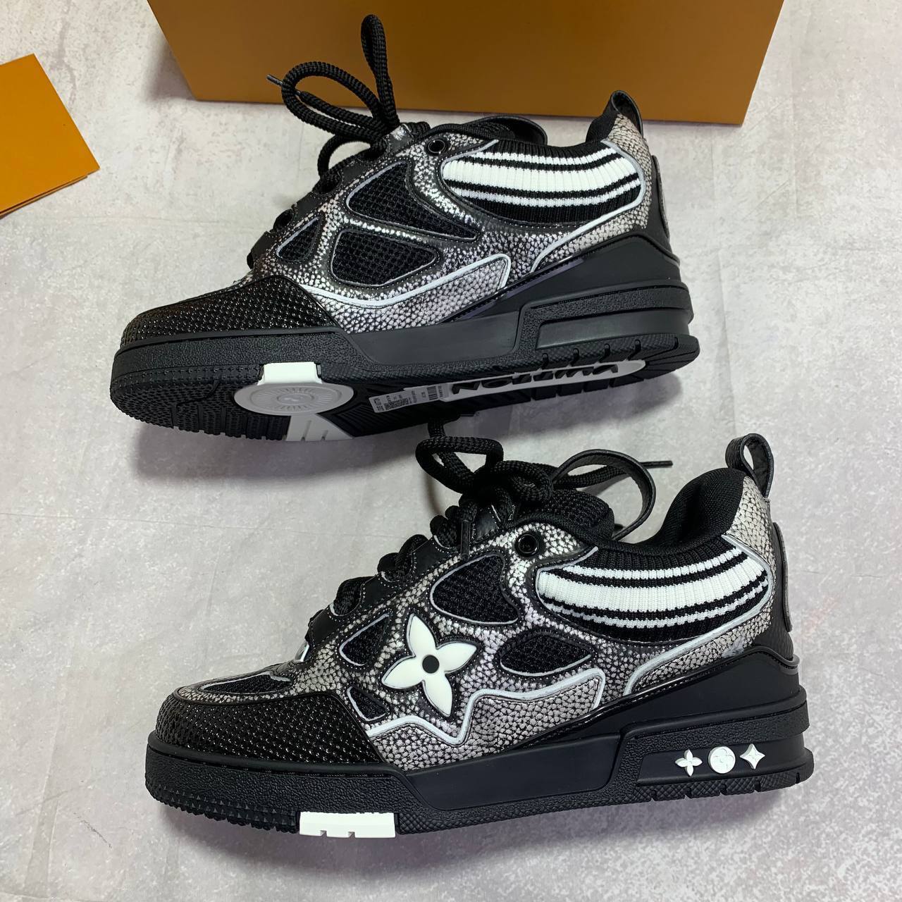 Louis Vuitton LV Skate Black Crystal Men's Sneakers Reps Sale UK Best Quality Sale AAA Replica