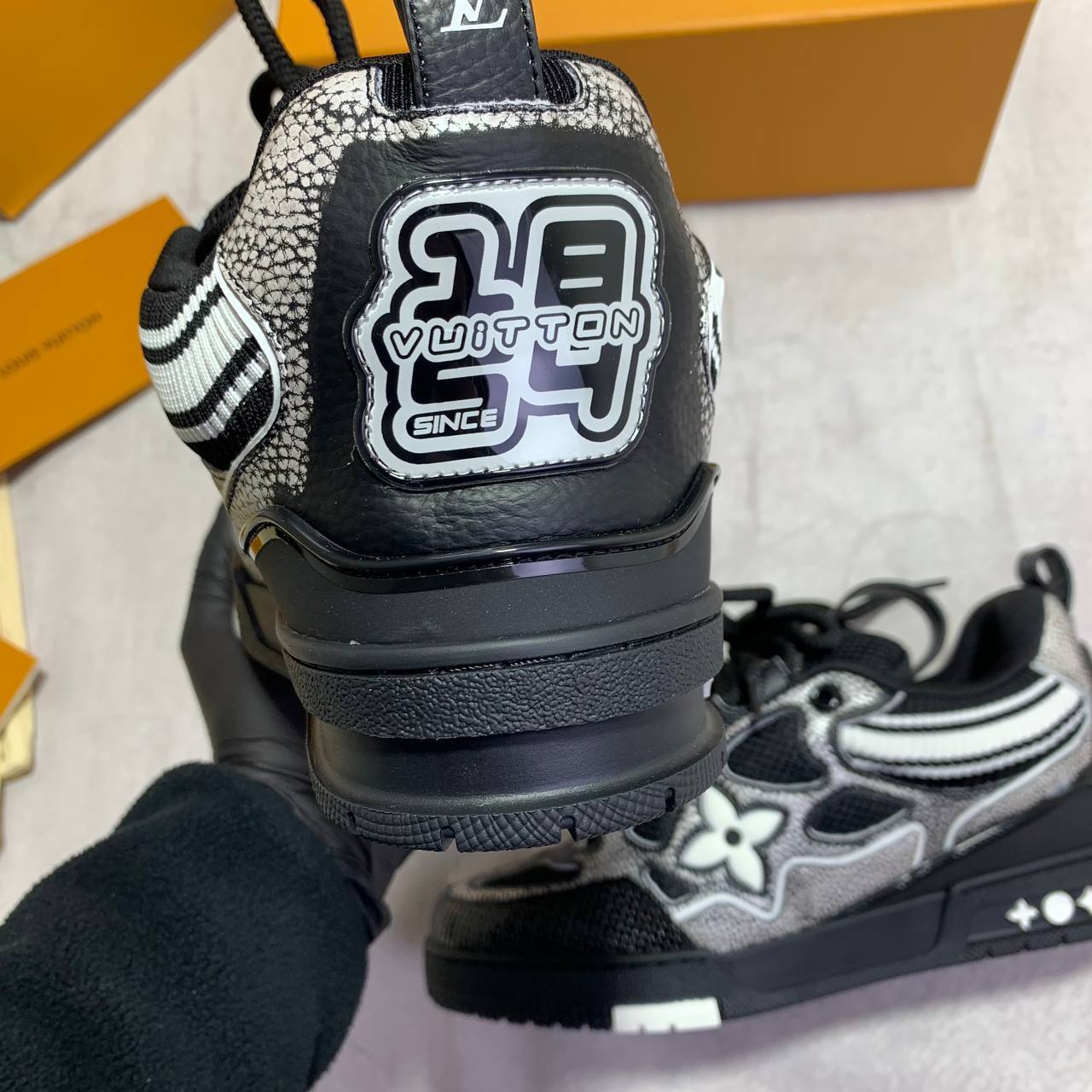Louis Vuitton LV Skate Black Crystal Men's Sneakers Reps Sale UK Best Quality Sale AAA Replica