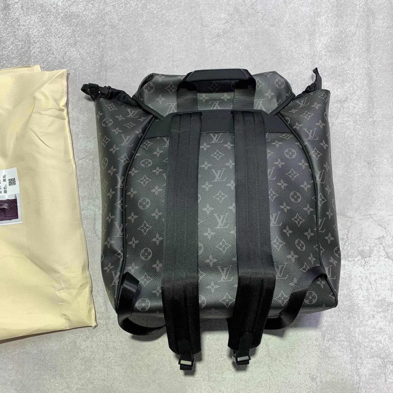 Louis Vuitton Montsouris Monogram Eclipse Canvas Backpack Men's Women's in Black Reps Sale Best Quality AAA Replica