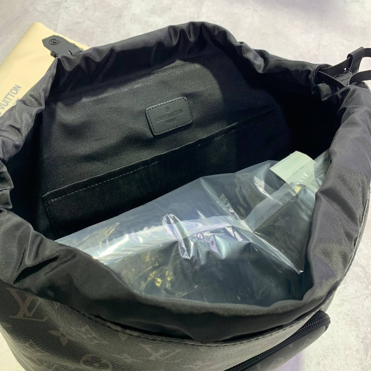 Louis Vuitton Montsouris Monogram Eclipse Canvas Backpack Men's Women's in Black Reps Sale Best Quality AAA Replica
