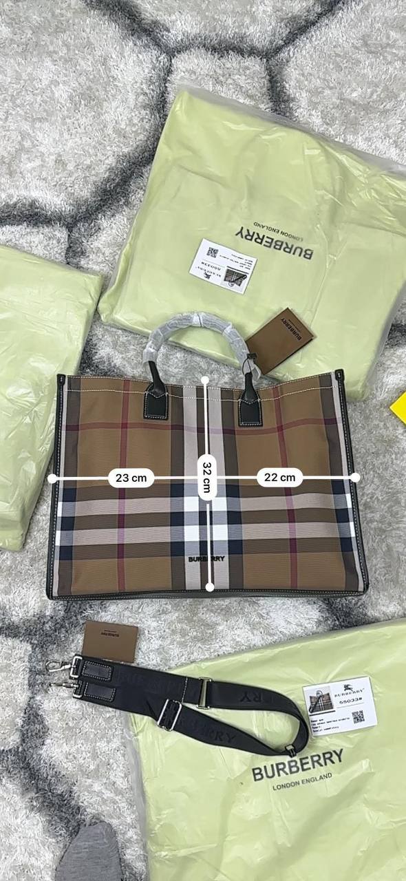Burberry Denny House Check Canvas Tote Bag 8049117 Women's Reps Sale Best Quality AAA Replica