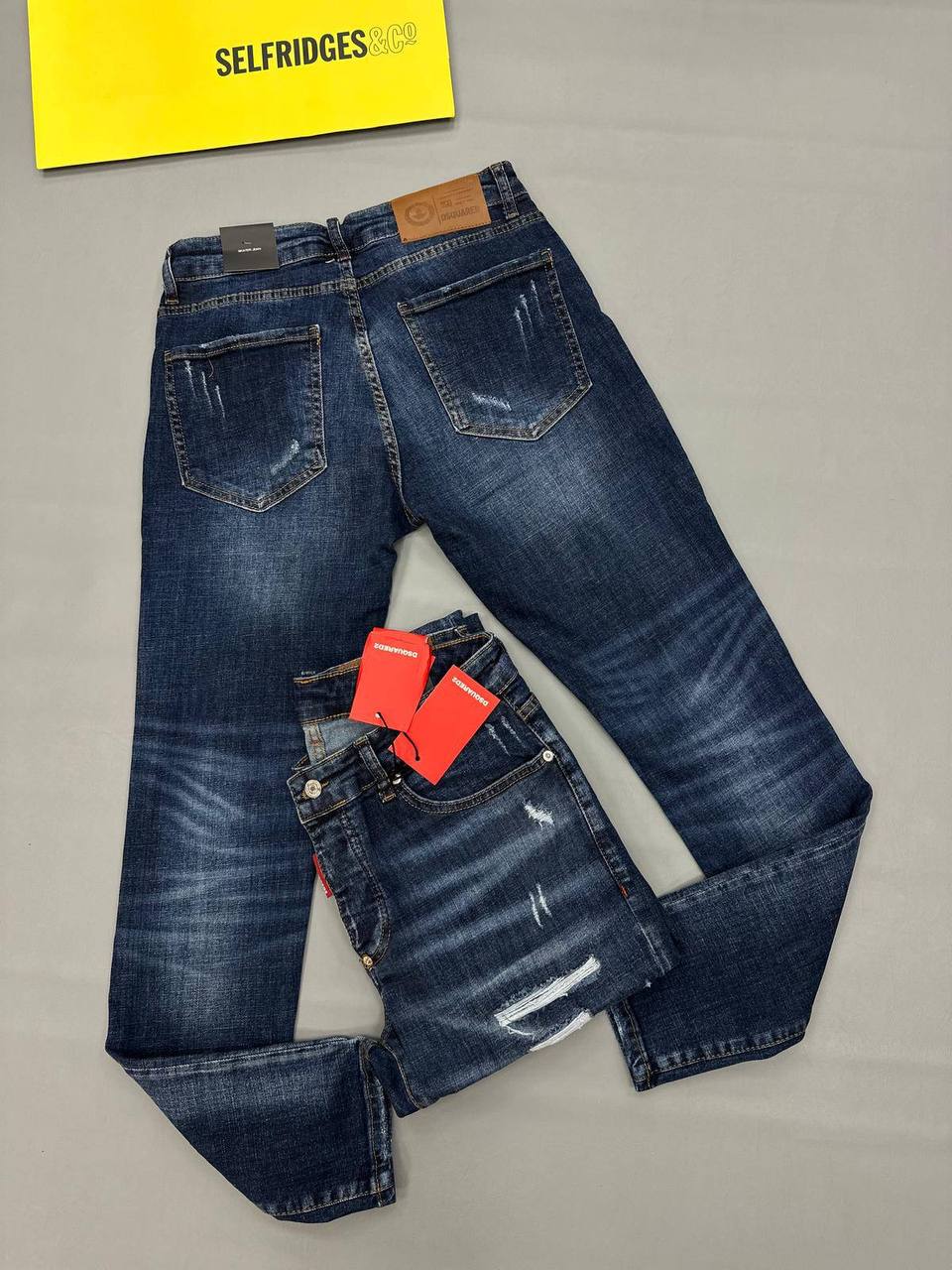 Dsquared2 Blue Distressed Ripped Jeans in Multiple Waist Sizes Reps Sale UK Best Quality AAA Replica