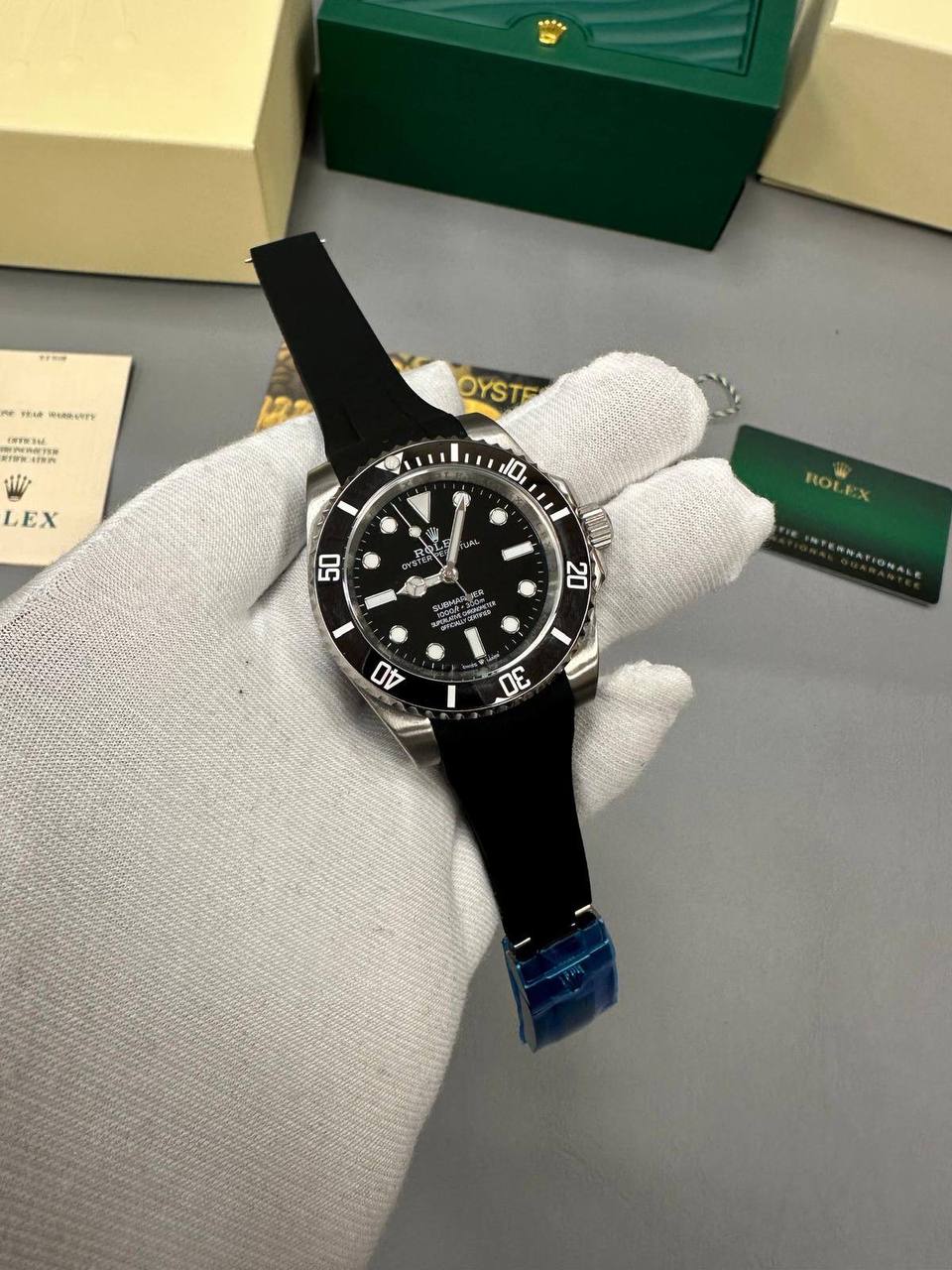 Rolex Submariner No-Date Black Dial Men's Watch Reference 124060 Black Rubber Strap Reps Sale UK Best Quality AAA Replica