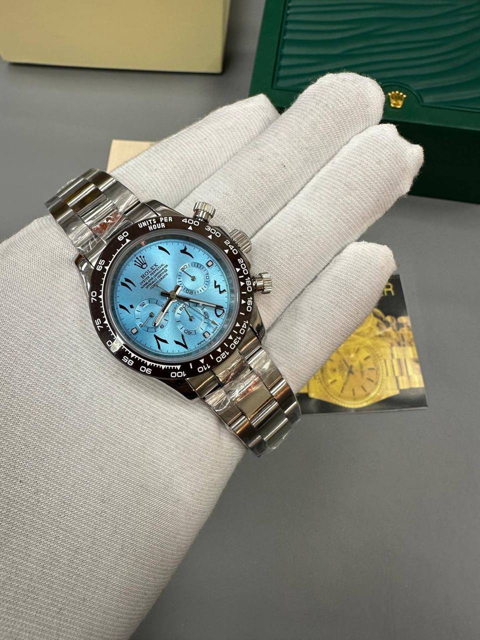 Rolex Cosmograph Daytona Ice Blue Eastern Arabic Dial Stainless Steel Men's Watch Reference 116506 UK Best Quality Reps Sale AAA Replica