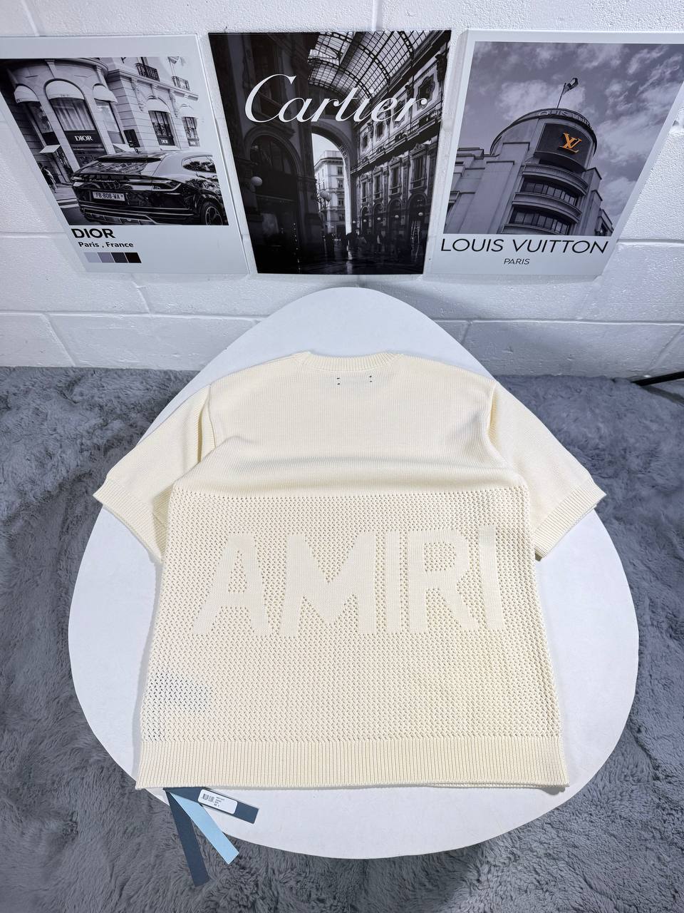 Amiri Crochet Open-Knit Logo T-Shirt Men's Women's in 2 Colors Reps UK Best Quality Sale AAA Replica