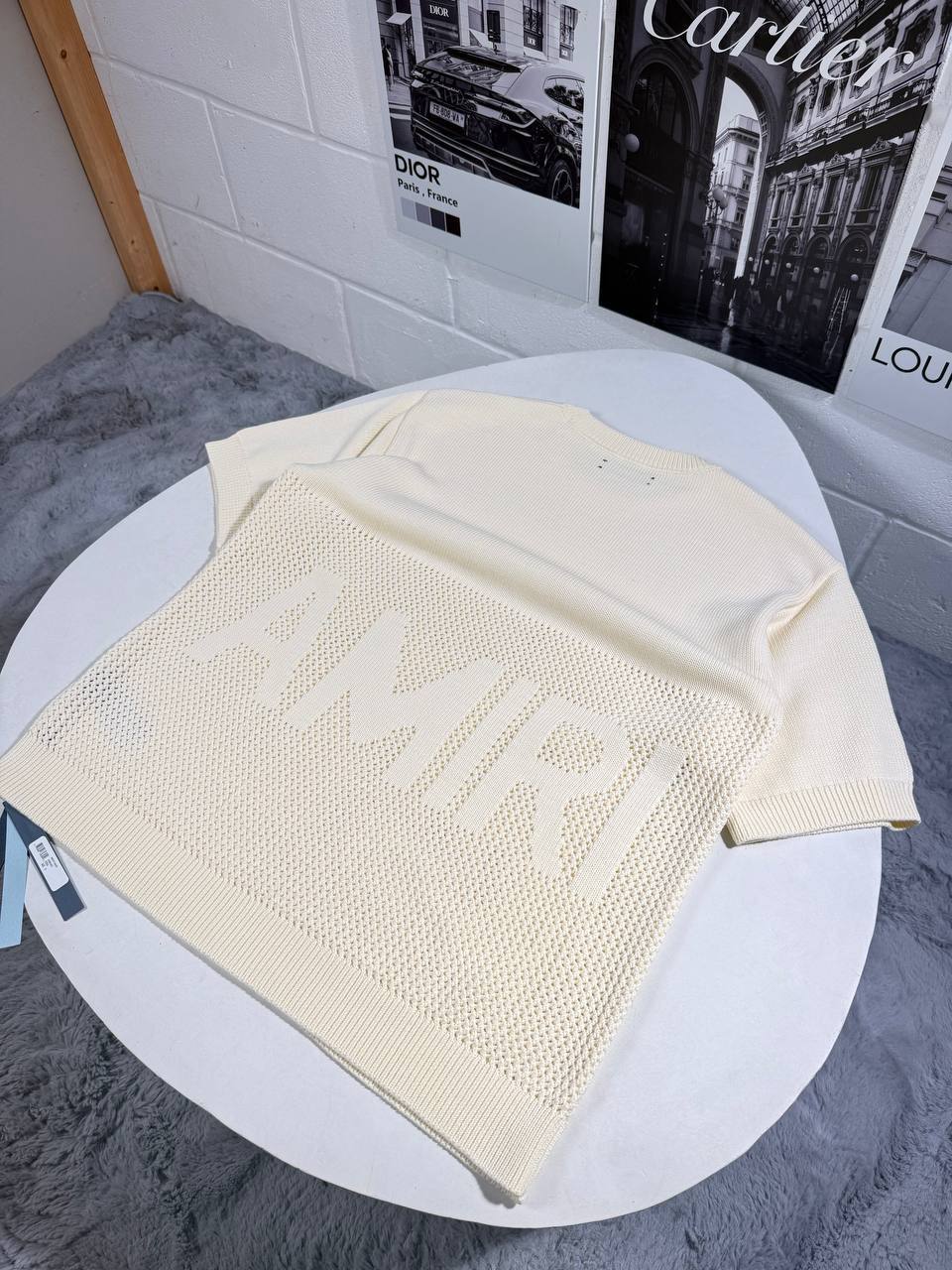 Amiri Crochet Open-Knit Logo T-Shirt Men's Women's in 2 Colors Reps UK Best Quality Sale AAA Replica