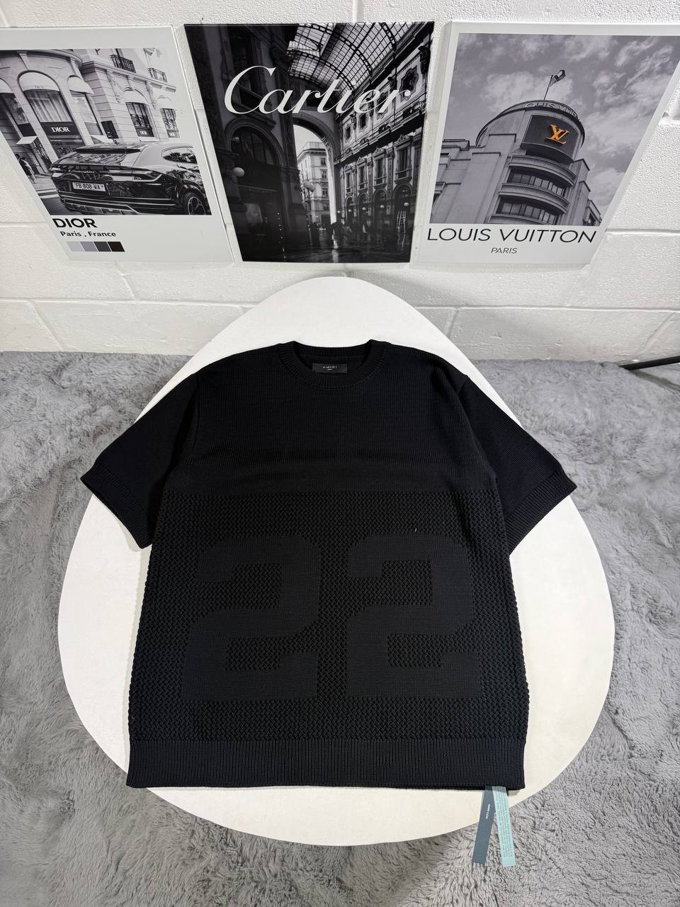 Amiri Crochet Open-Knit Logo T-Shirt Men's Women's in 2 Colors Reps UK Best Quality Sale AAA Replica