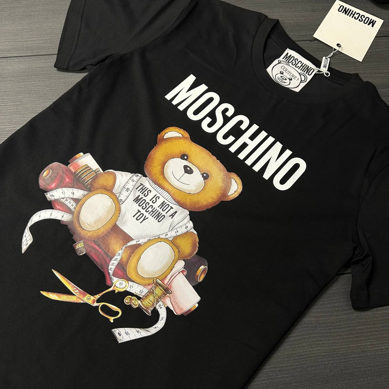 Moschino Sartorial Teddy Bear Short Sleeve Men's Women's T-Shirts in 2 Colors Reps Sale UK Best Quality AAA Replica