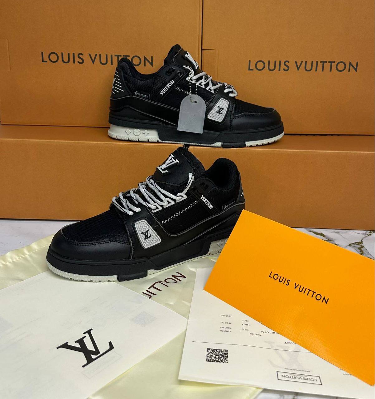 Louis Vuitton LV "Black Mesh White" 1ADEW0 Men's Trainers Reps Sale UK Best Quality AAA Replica