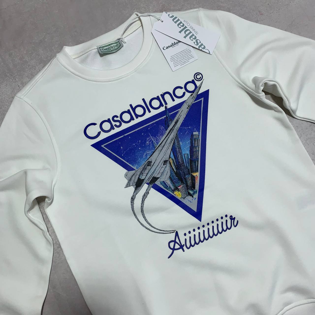 Casablanca "Aiiiiir" Graphic Crewneck Jumpers Men's Women's in 2 Colors Reps UK Best Quality AAA Replica