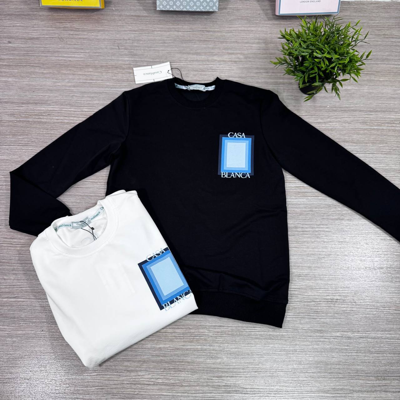 Casablanca Degrade Logo Intarsia Crewneck Jumper Men's Women's in 2 Colors Reps UK Best Quality AAA Replica