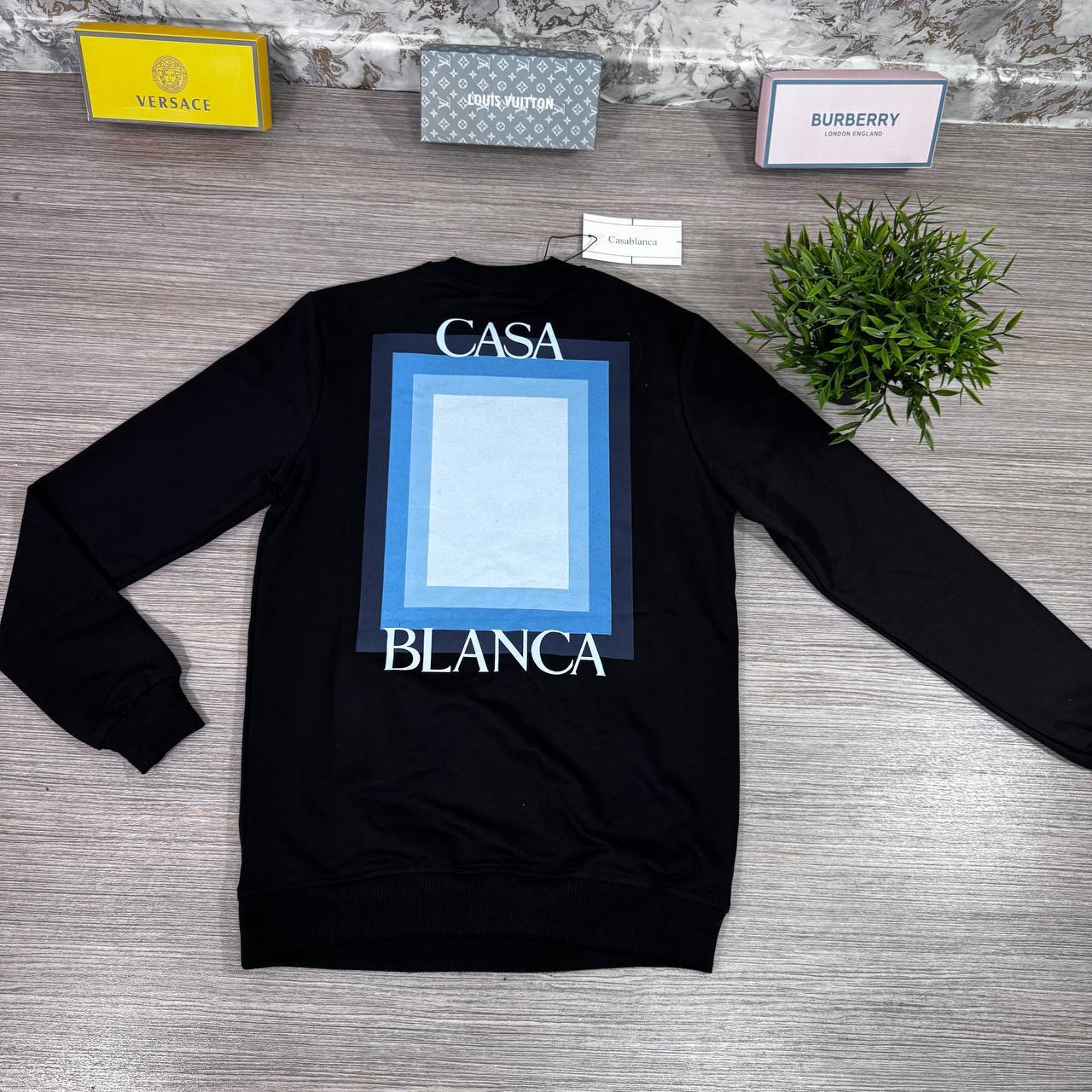 Casablanca Degrade Logo Intarsia Crewneck Jumper Men's Women's in 2 Colors Reps UK Best Quality AAA Replica
