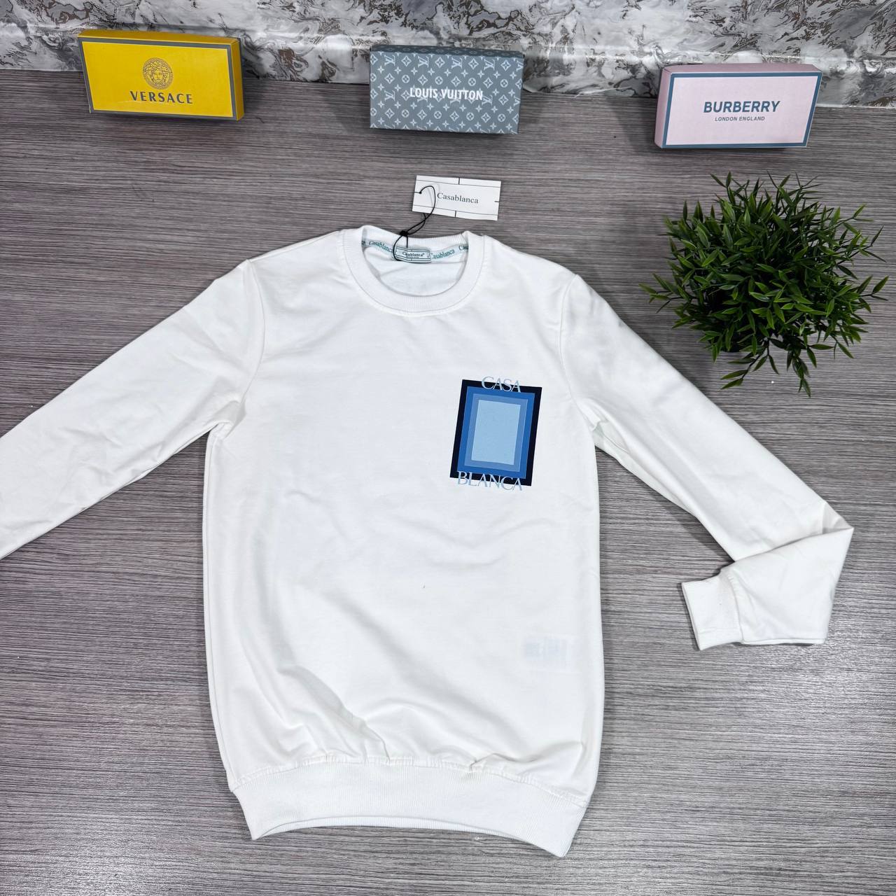 Casablanca Degrade Logo Intarsia Crewneck Jumper Men's Women's in 2 Colors Reps UK Best Quality AAA Replica