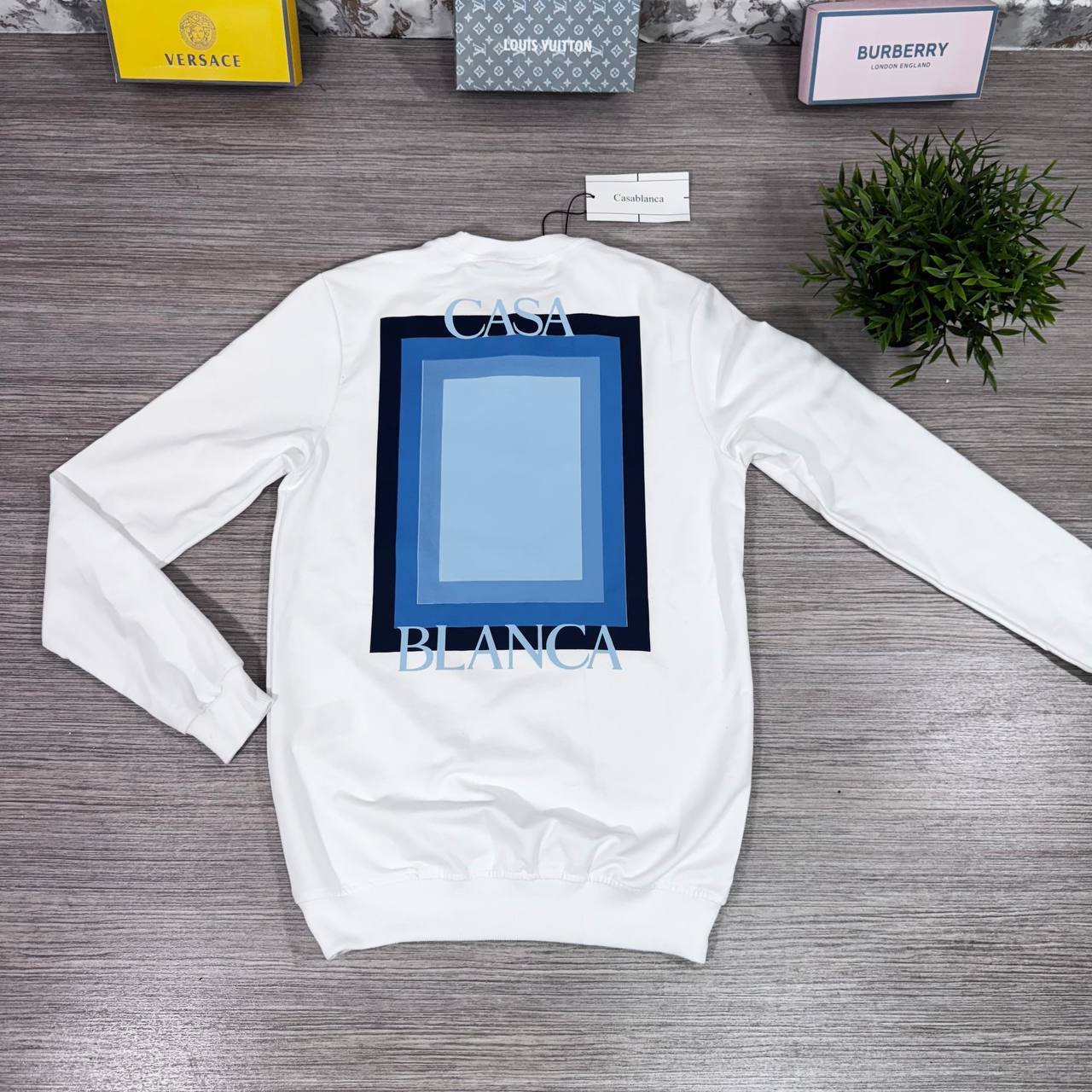 Casablanca Degrade Logo Intarsia Crewneck Jumper Men's Women's in 2 Colors Reps UK Best Quality AAA Replica