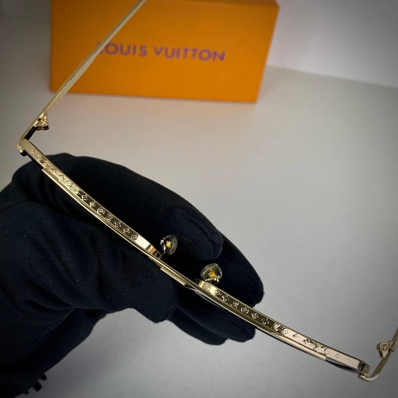 Louis Vuitton Evidence Metal Square Men's Sunglasses Z1584U Black/Gold Frame Reps UK Best Quality Sale AAA Replica