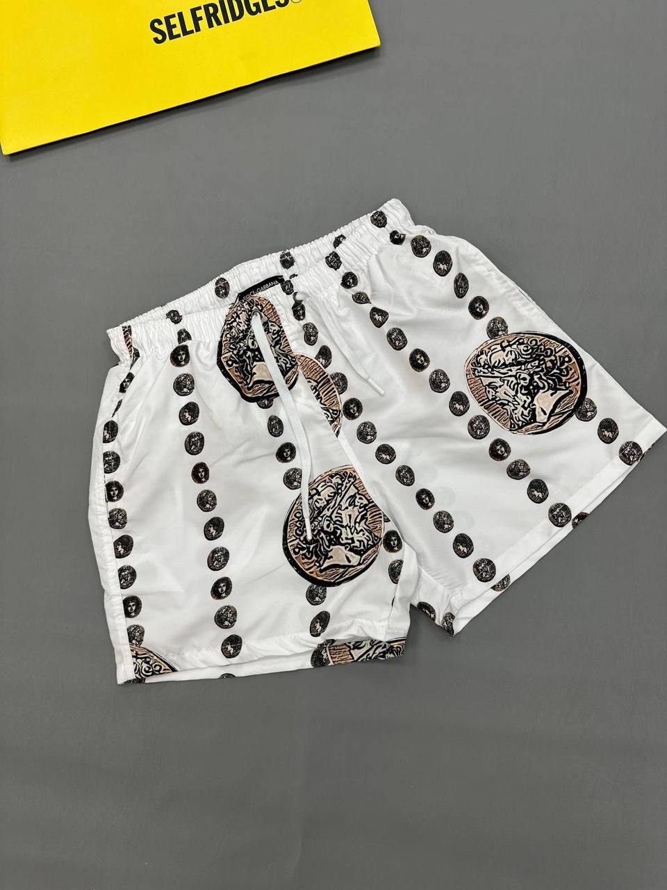 Dolce & Gabbana Ancient Roman Coin Print Swim Shorts in 2 Colors Men's Reps Sale UK Best Quality AAA Replica