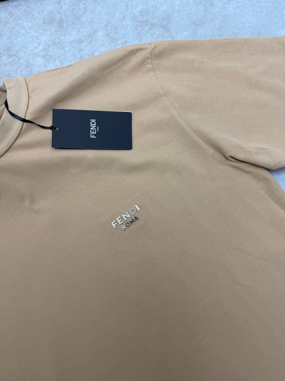 Fendi Small Embroidered Fendi Roma Logo T-Shirts in Different Colors Men's Women's Reps UK Best Quality AAA Replica