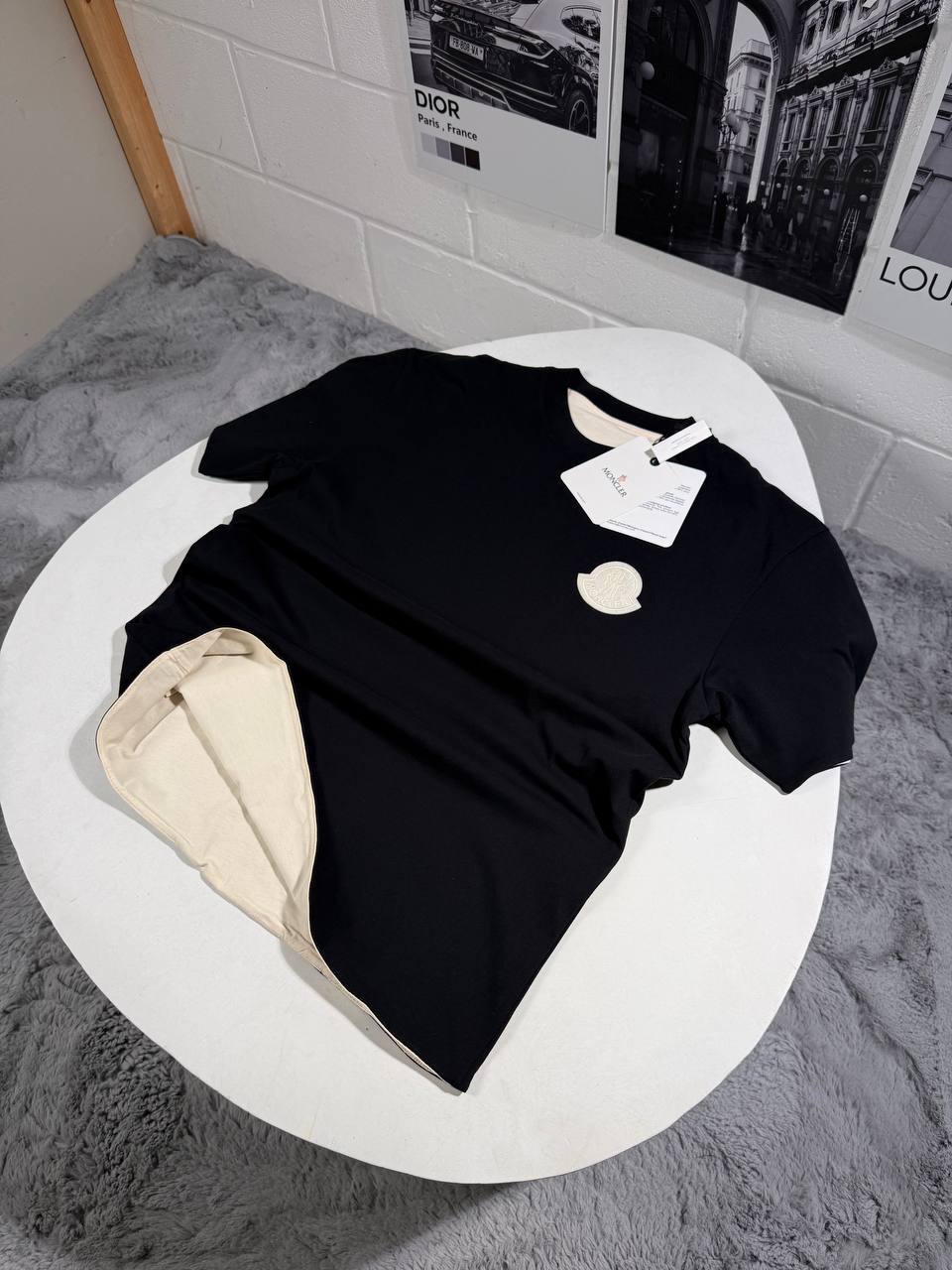 Moncler Logo-Patch Reversible Cotton Jersey Men's Women's T-Shirts in 2 Colors Reps UK Best Quality AAA Replica