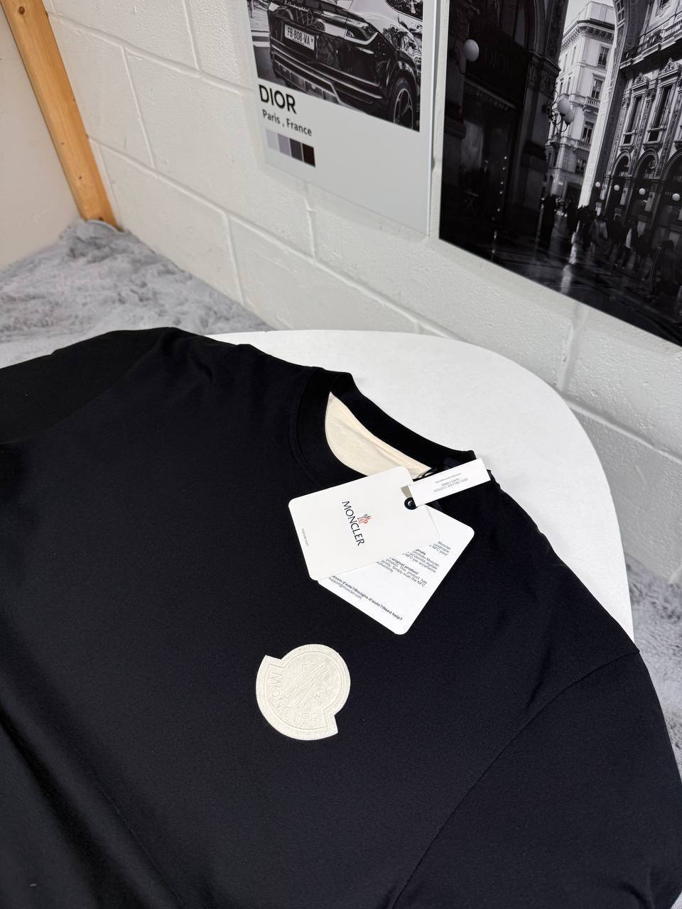 Moncler Logo-Patch Reversible Cotton Jersey Men's Women's T-Shirts in 2 Colors Reps UK Best Quality AAA Replica