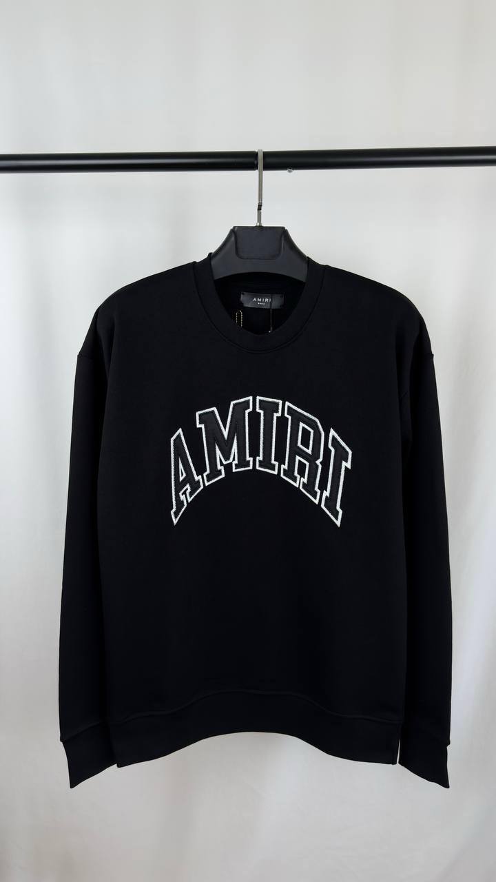 Amiri Varsity Style Embroidered "AMIRI" Logo Crewneck Men's Women's Jumpers in 2 Colors Reps UK Best Quality AAA Replica