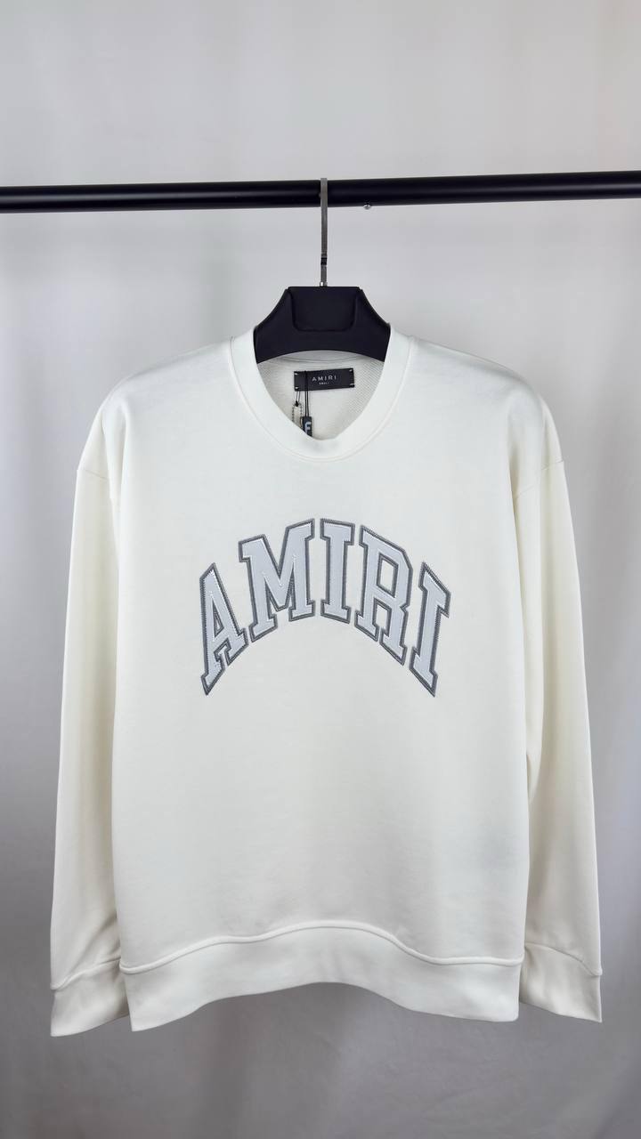 Amiri Varsity Style Embroidered "AMIRI" Logo Crewneck Men's Women's Jumpers in 2 Colors Reps UK Best Quality AAA Replica