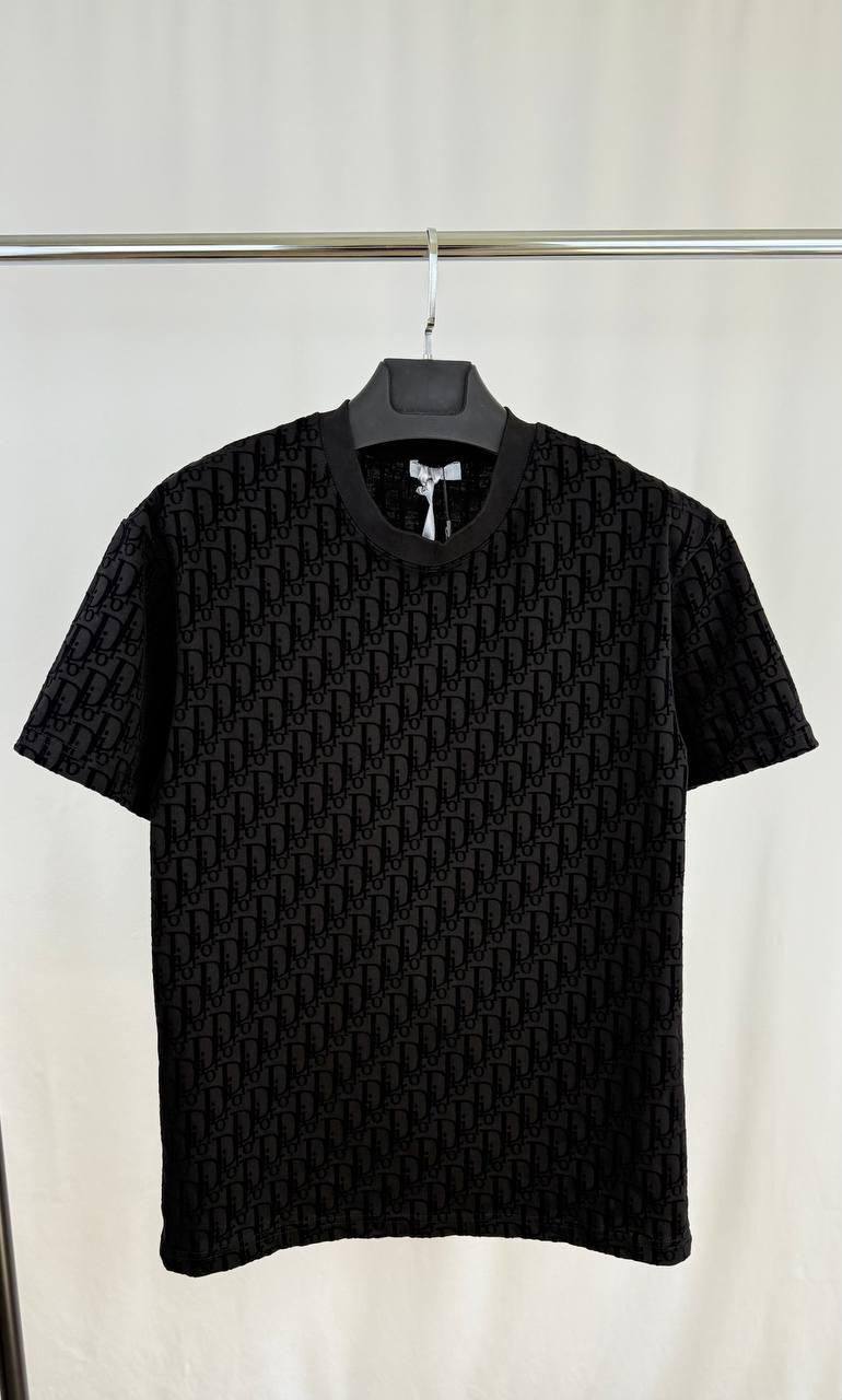 Dior Oblique Relaxed-Fit in Black Terry Cotton Jacquard T-Shirt Men's Women's Reps Sale UK Best Quality Sale AAA Replica