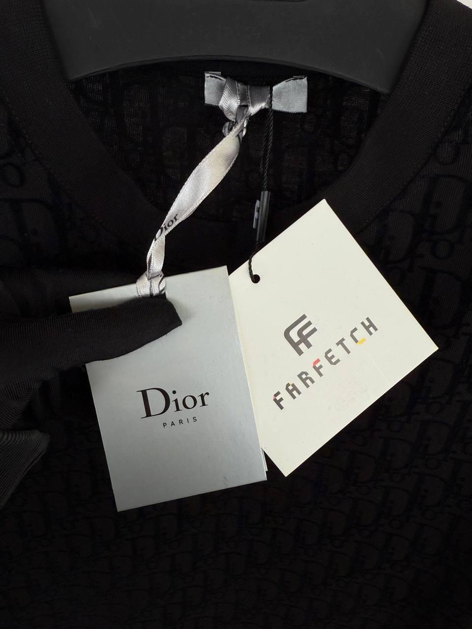 Dior Oblique Relaxed-Fit in Black Terry Cotton Jacquard T-Shirt Men's Women's Reps Sale UK Best Quality Sale AAA Replica