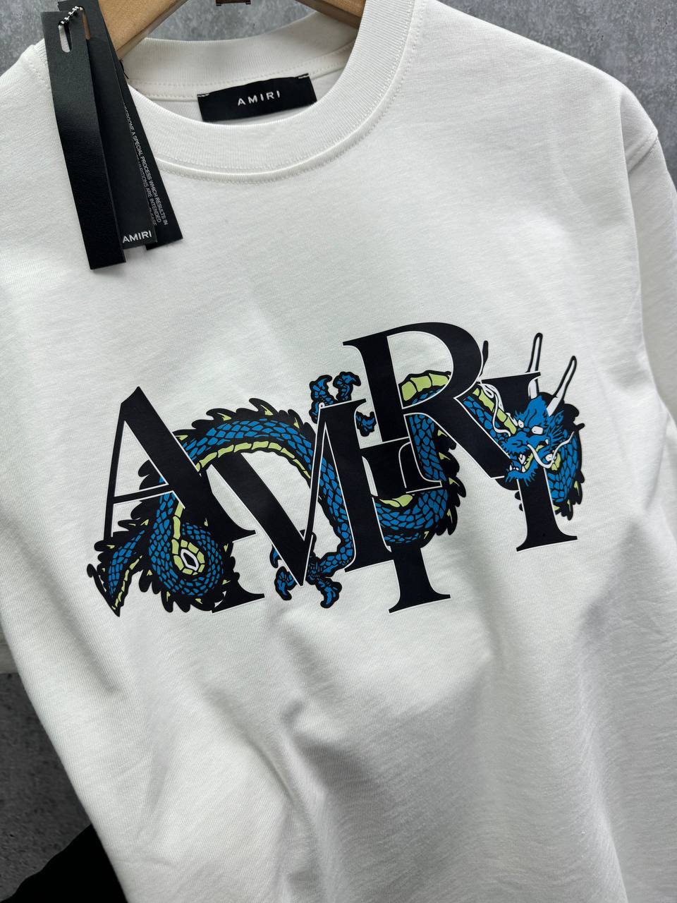Amiri Dragon-Print Cotton-Jersey T-shirt Men's Women's in 2 Colors Reps UK Best Quality Sale AAA Replica