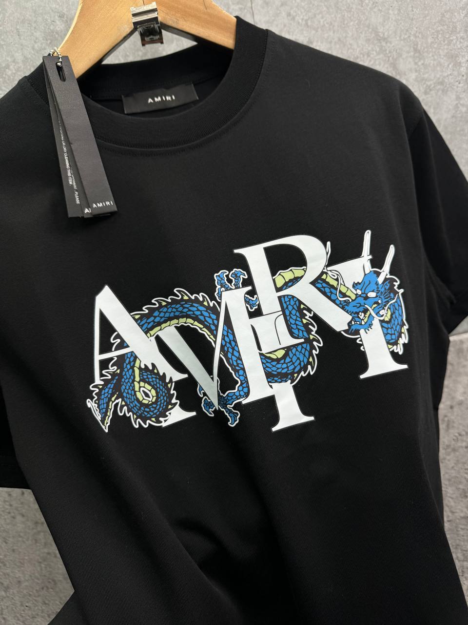 Amiri Dragon-Print Cotton-Jersey T-shirt Men's Women's in 2 Colors Reps UK Best Quality Sale AAA Replica