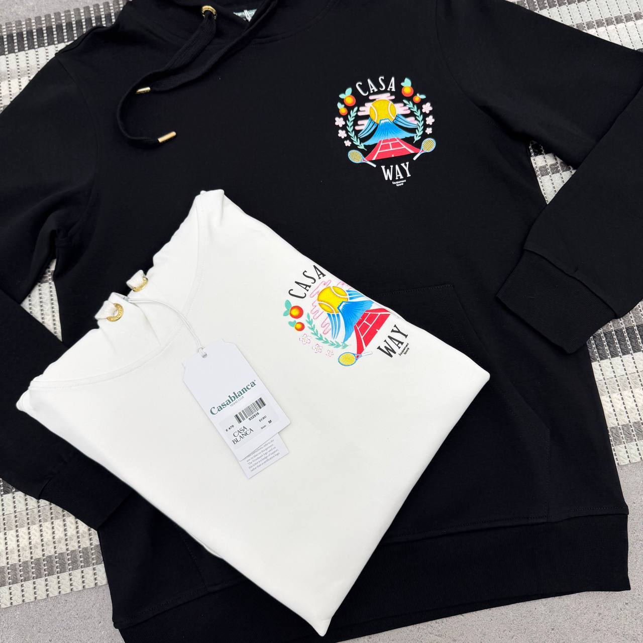 Casablanca "Casa Way" Artwork Mountain Embroidery Hoodie Men's Women's Hoodie in 2 Colors Reps UK Best Quality AAA Replica