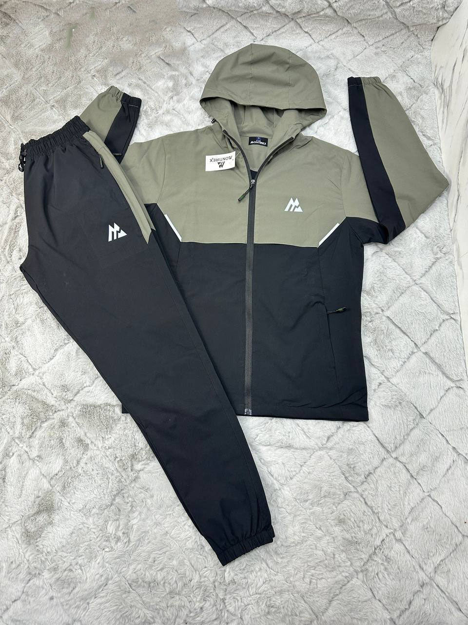 Montirex Two-Tone Windbreaker Tracksuit Men's in Olive Green/Black Color Reps Sale Best Quality AAA Replica