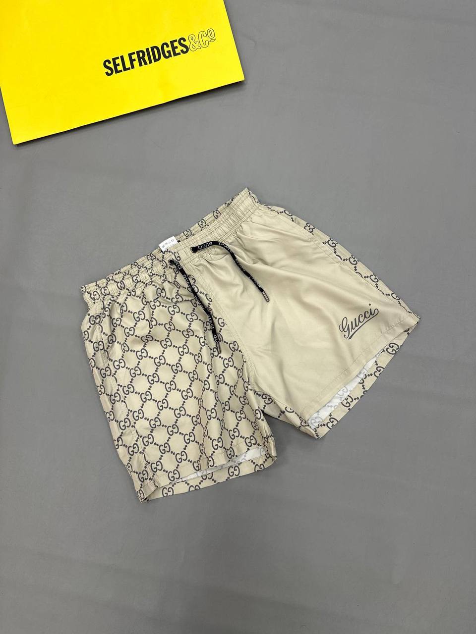 Gucci Split GG Monogram Print Swim Shorts in Light Green Color Men's Reps Sale UK Best Quality AAA Replica