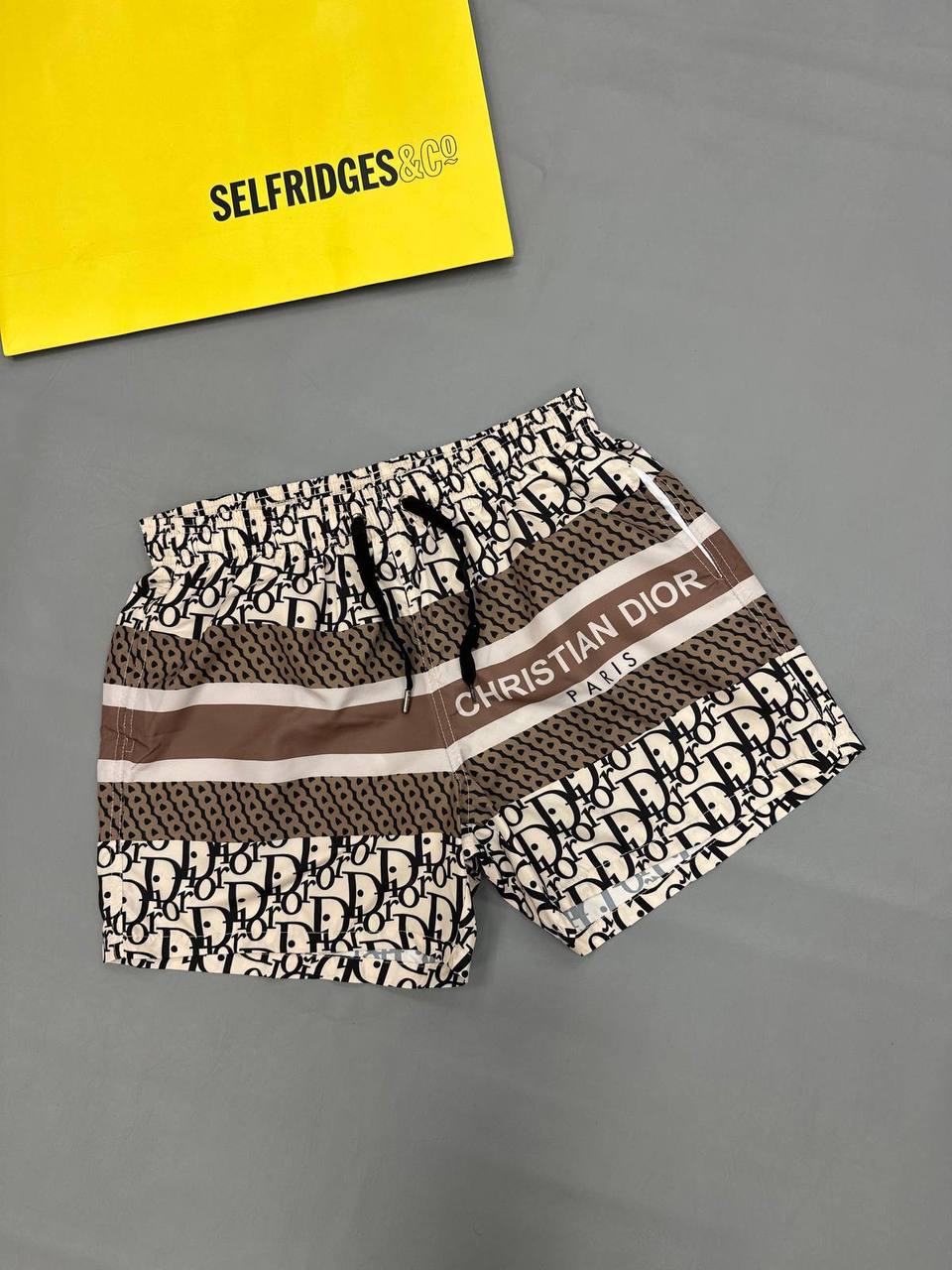 Christian Dior Oblique Color Block Swim Shorts Set Men's in Brown Color Reps Sale UK Best Quality Sale AAA Replica