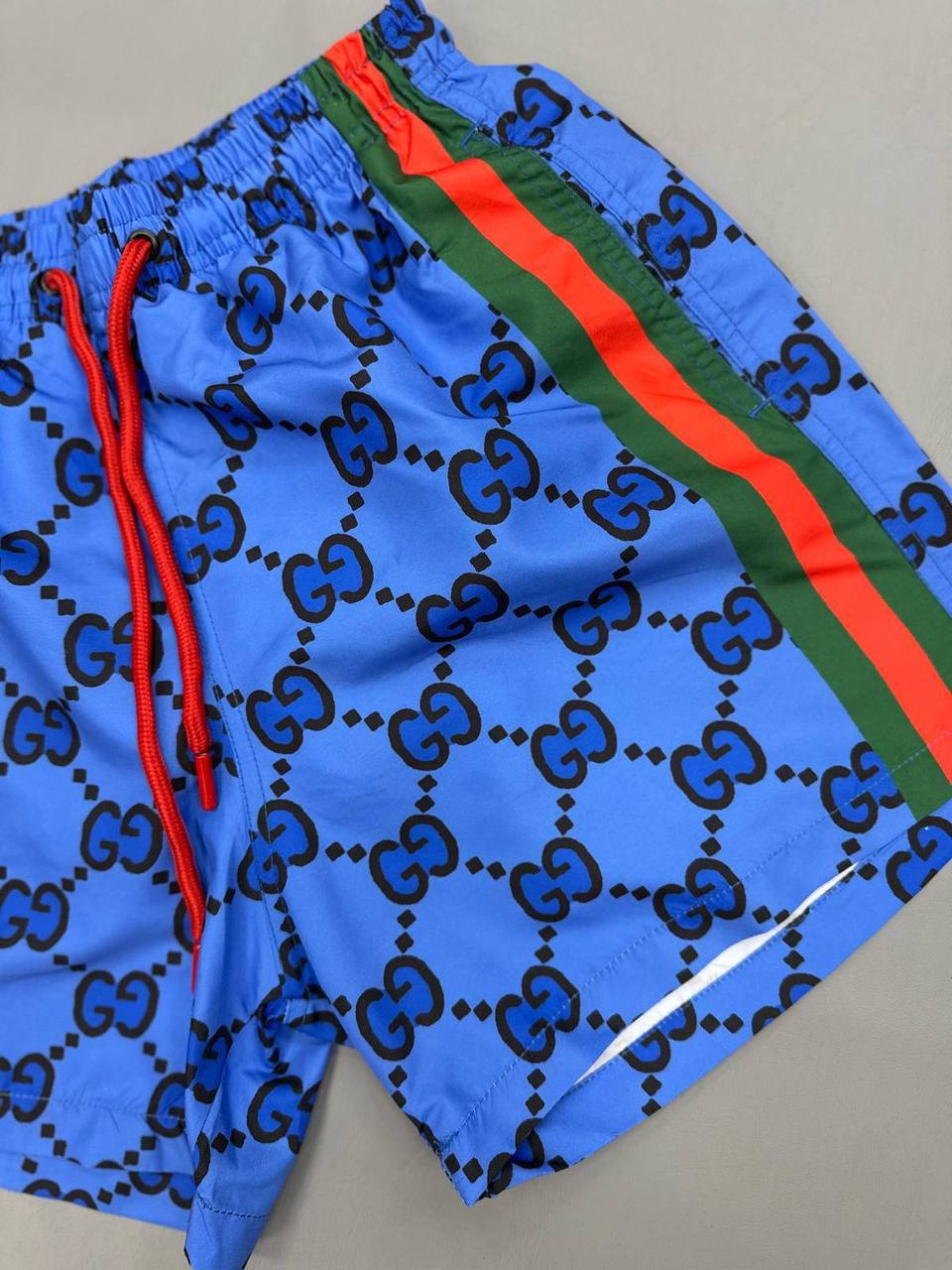 Gucci Allover GG Monogram Web Stripe Swim Shorts in Blue Color Men's Reps Sale UK Best Quality AAA Replica