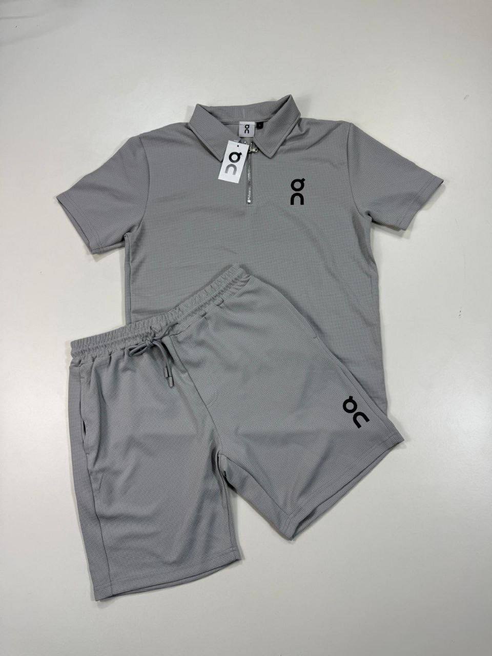 On Running Cloud Tech Knit Polo Shirts & Shorts Set in Grey Color Men's Reps Sale UK Best Quality AAA Replica