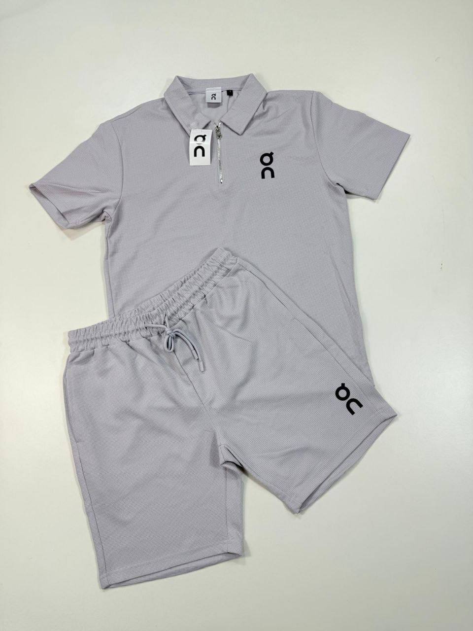 On Running Cloud Tech Knit Polo Shirts & Shorts Set in Light Purple Color Men's Reps Sale UK Best Quality AAA Replica