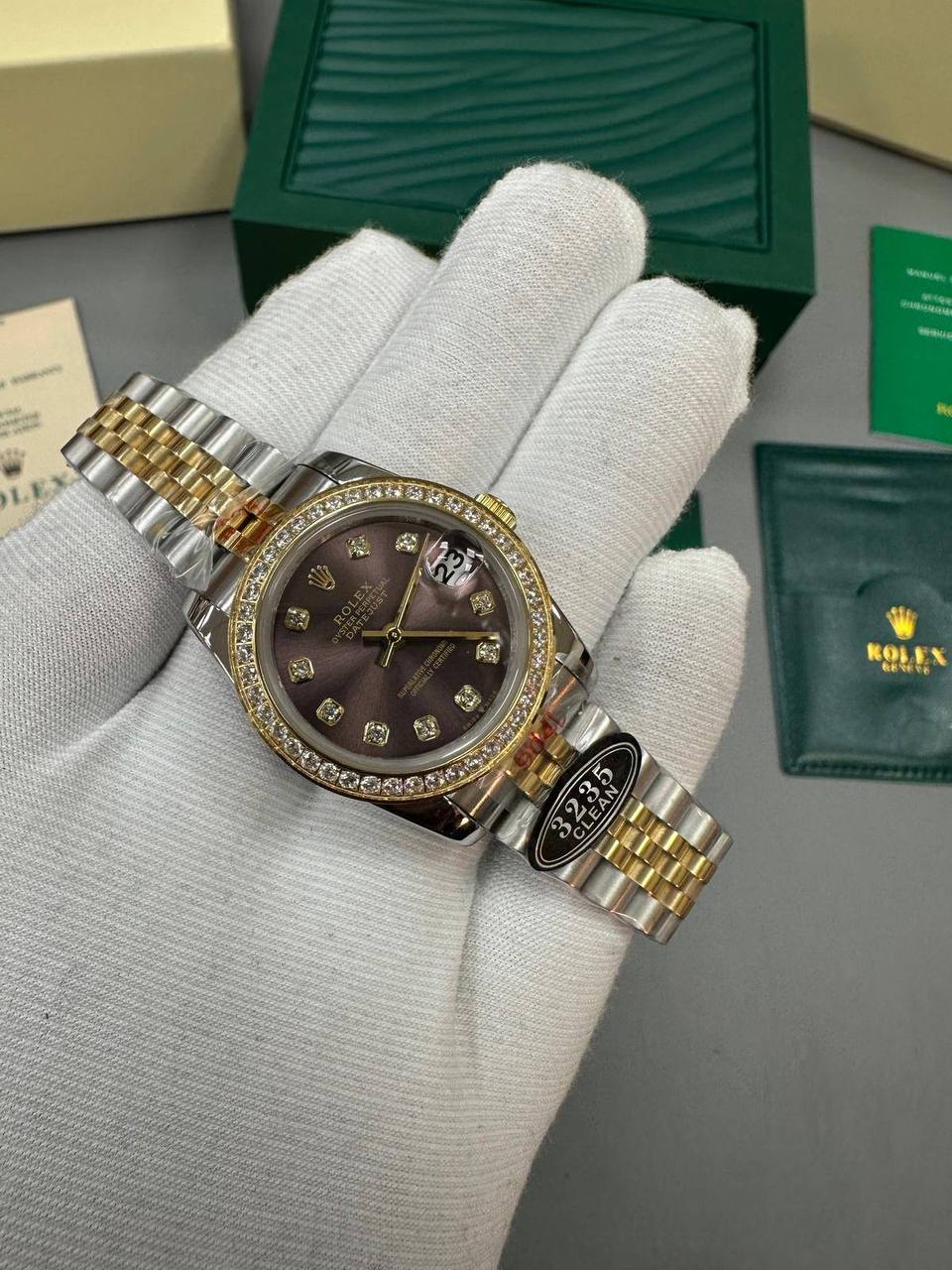 Rolex Lady-Datejust 126283RBR Two Tone Chocolate Dial Diamond Bezel Jubilee Bracelet Women's Watch Reps Sale UK Best Quality AAA Replica