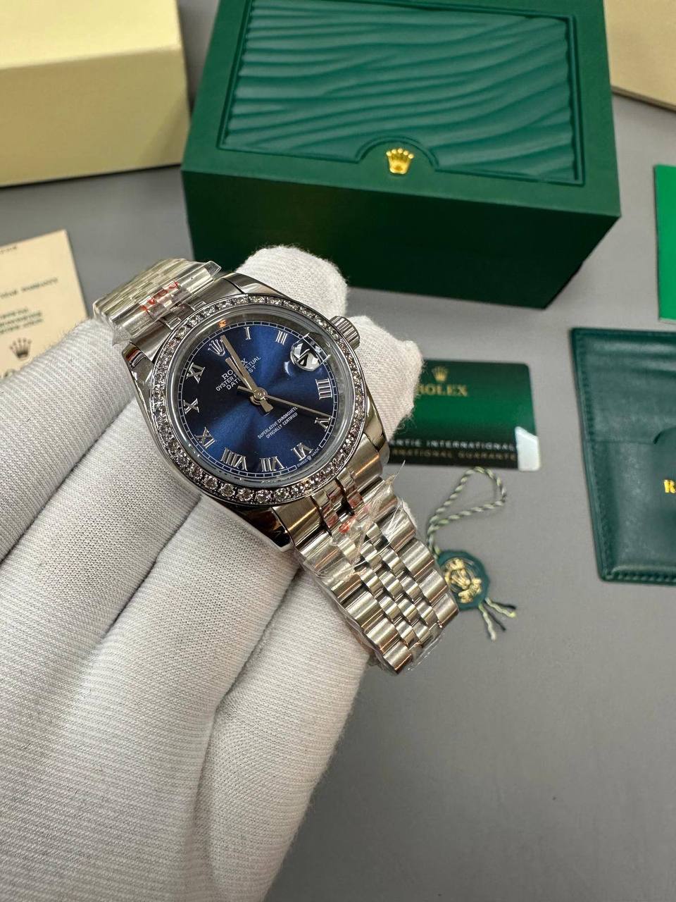 Rolex Lady-Datejust 126284RBR Blue Dial Diamond Bezel Jubilee Bracelet Women's Watch Reps Sale UK Best Quality AAA Replica