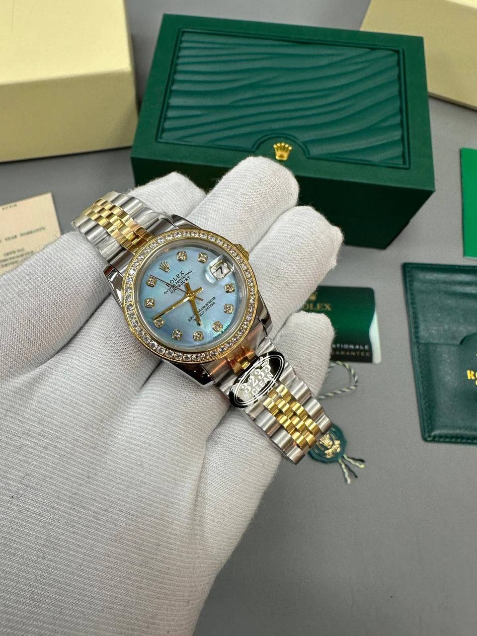 Rolex Lady-Datejust Two Tone 278383RBR Blue Dial Diamond Bezel Jubilee Bracelet Women's Watch Reps Sale UK Best Quality AAA Replica