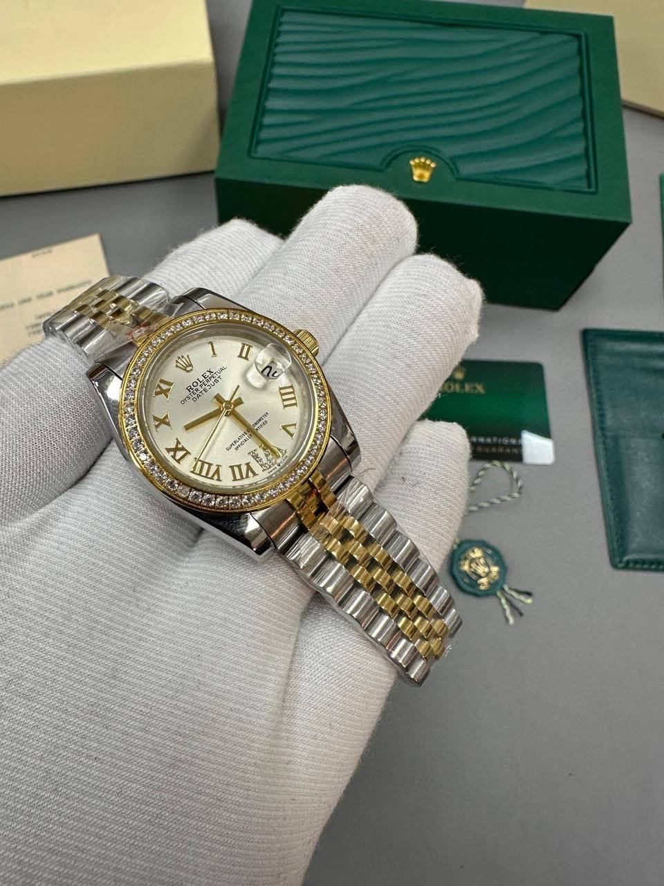 Rolex Lady-Datejust 126283RBR Two-Tone Yellow Rolesor Roman Dial Jubilee Bracelet Women's Watch Reps Sale UK Best Quality AAA Replica