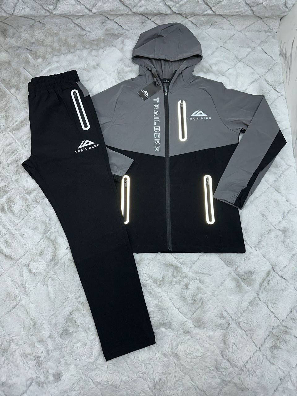 Trailberg AW24 Triathlon Tracksuit Grey/Black Tracksuit Men's Reps Sale UK Best Quality AAA Replica