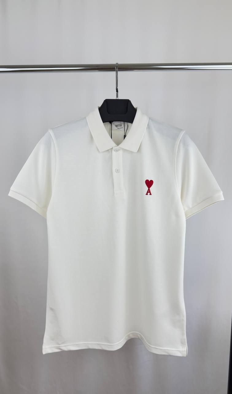 Ami Paris Ami de Cœur Embroidered Heart Logo Polo Shirts Men's in 2 Colors Reps UK Sale Best Quality AAA Replica