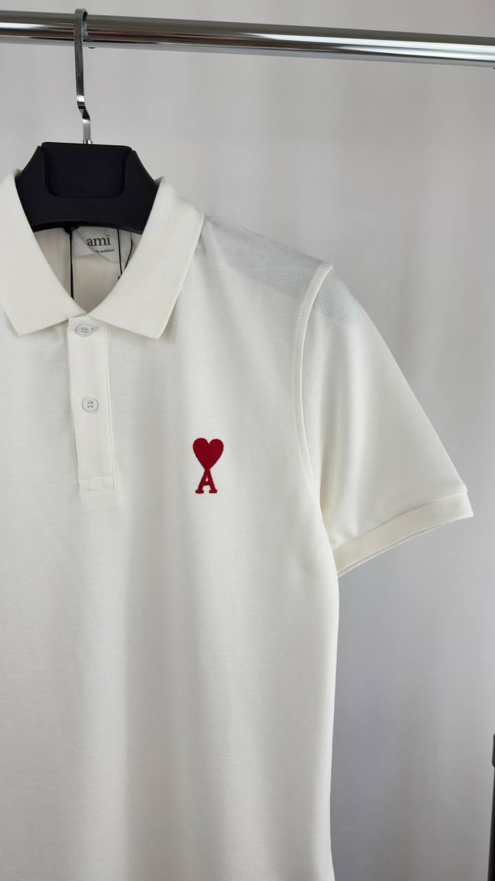 Ami Paris Ami de Cœur Embroidered Heart Logo Polo Shirts Men's in 2 Colors Reps UK Sale Best Quality AAA Replica