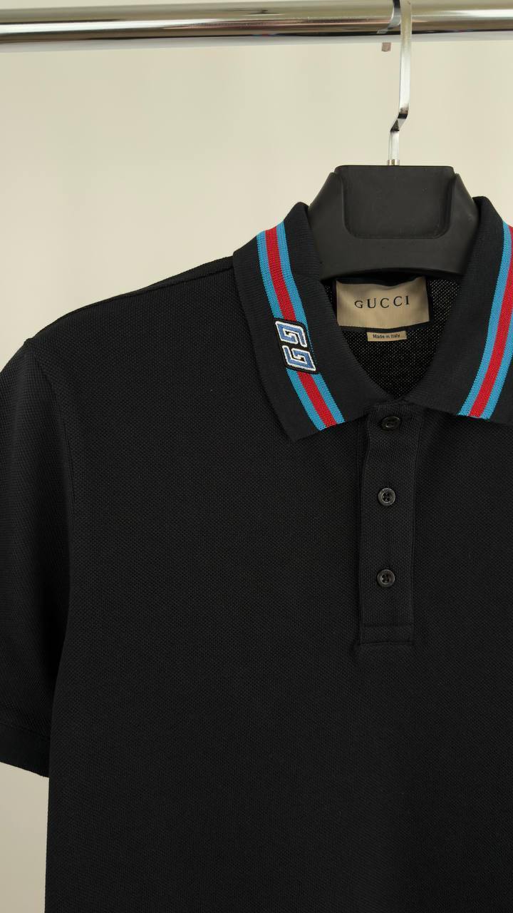 Gucci Interlocking GG Web-Striped Collar Polo Shirts Men's in 2 Colors Reps UK Sale Best Quality AAA Replica