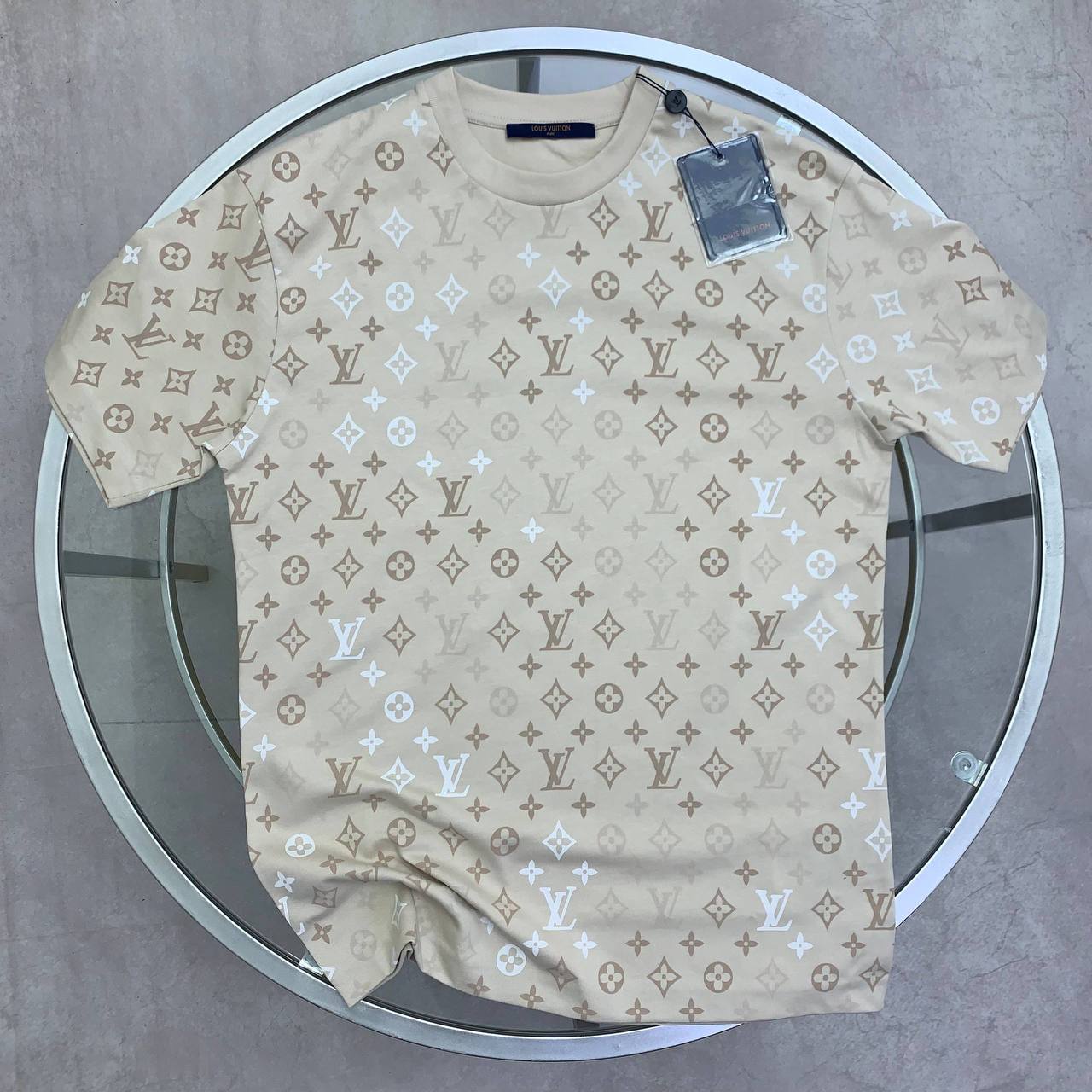 Louis Vuitton Allover Monogram Printed Short Sleeve Men's Women's T-Shirts in Different Colors Reps Sale UK Best Quality AAA Replica