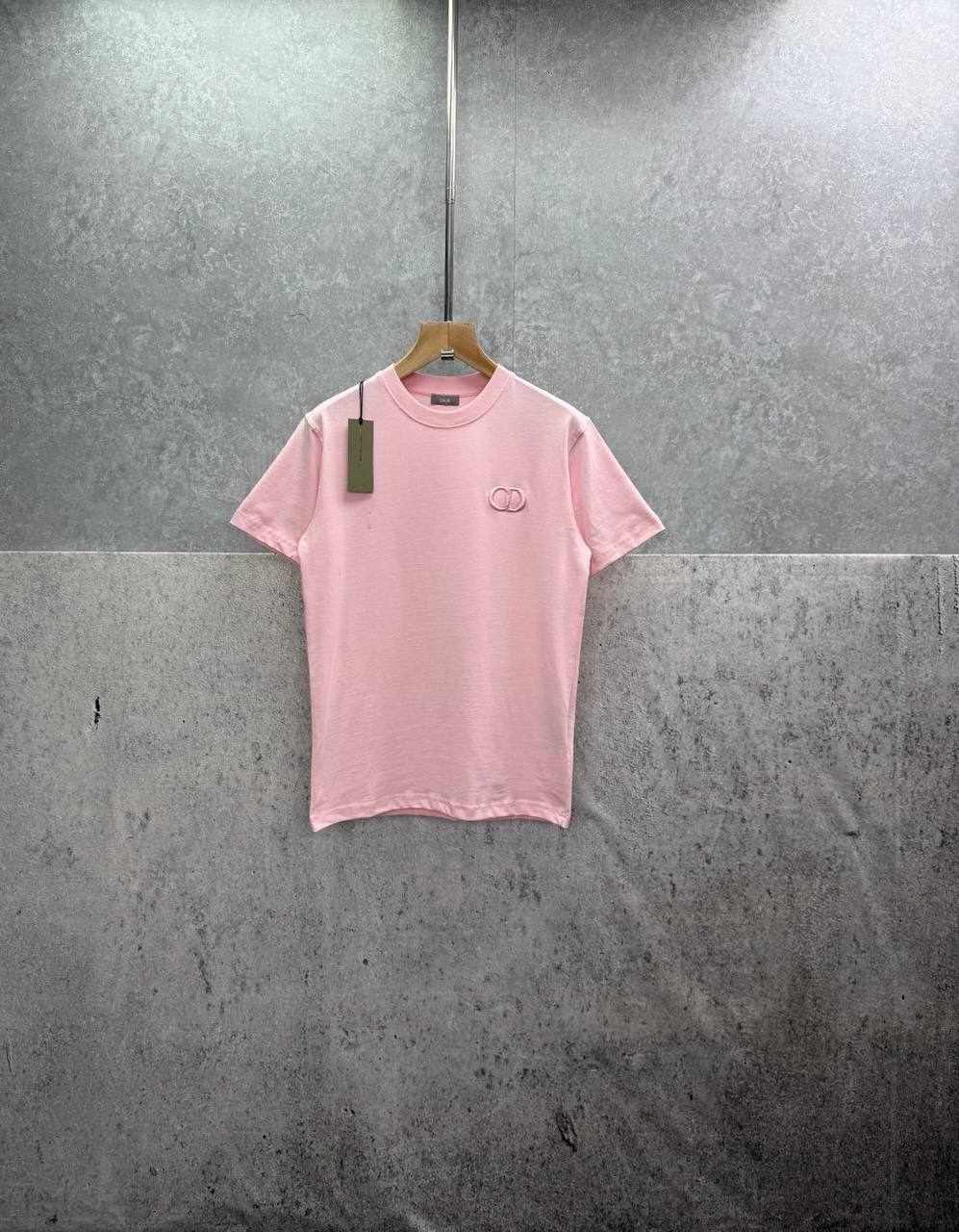 Christian Dior CD Icon Embroidered Men's Women's T-Shirts in Pink Color Reps Sale UK Best Quality AAA Replica