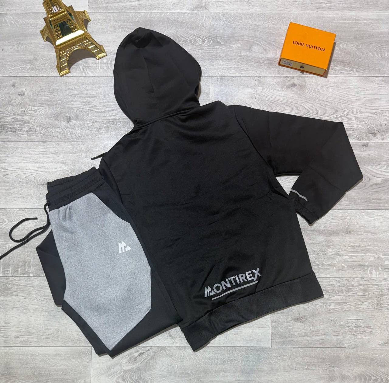 Montirex MTX Panel Logo Tracksuit Men's in Grey/Black Color Reps Sale Best Quality AAA Replica
